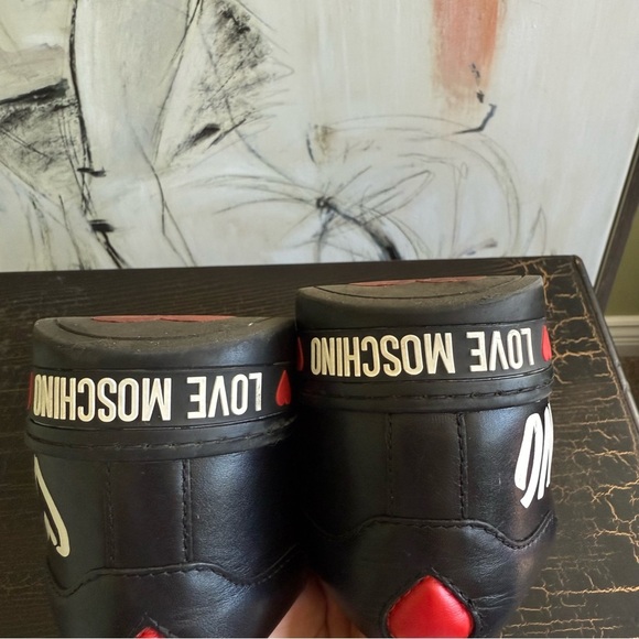 Moschino Black Sneakers with Red Heart Detail - Picture 11 of 13